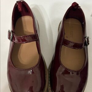Burgundy Patent Leather Mary Jane Shoes